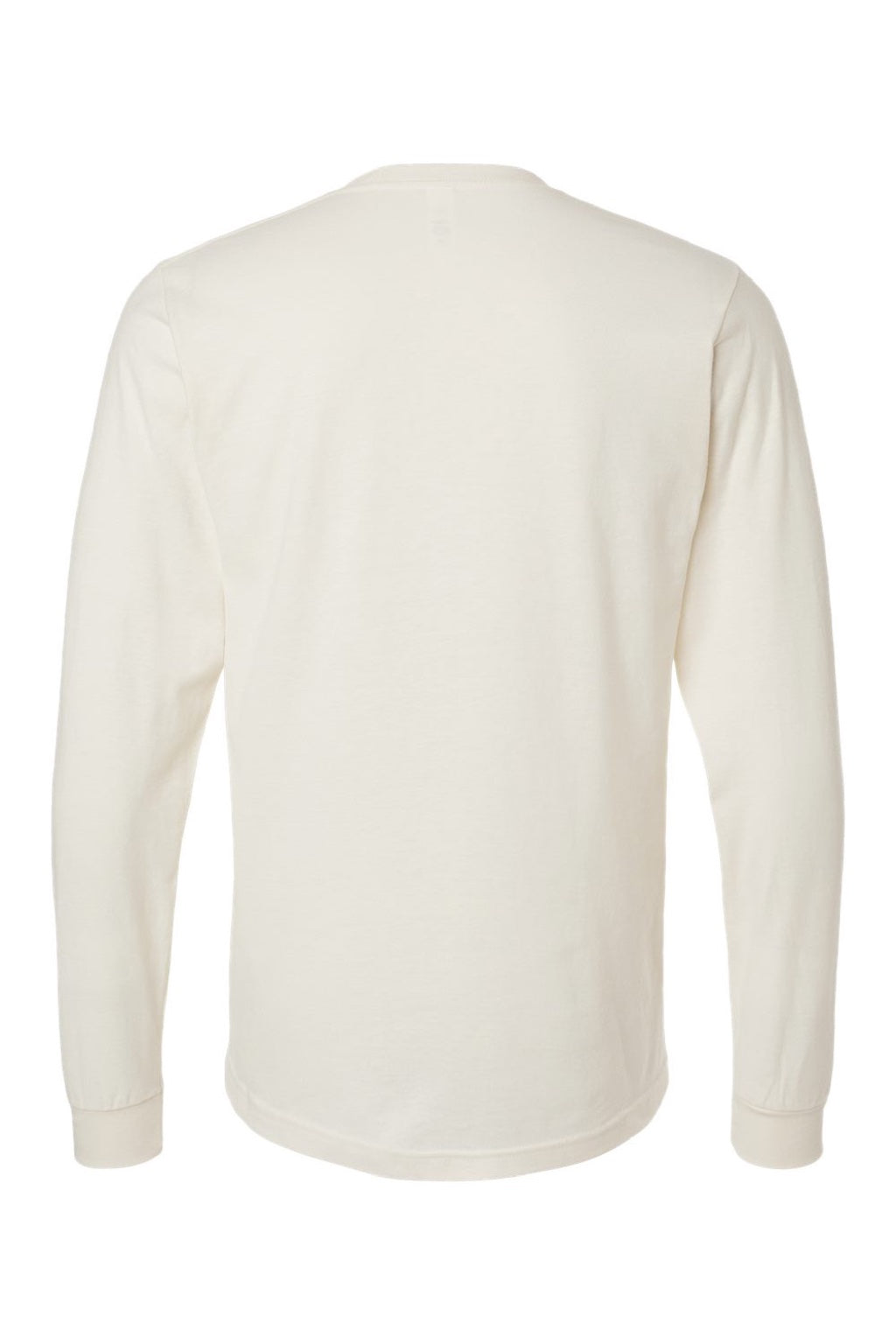 Tultex 202LS Mens Fine Jersey Long Sleeve Crewneck T-Shirt Natural Flat Back