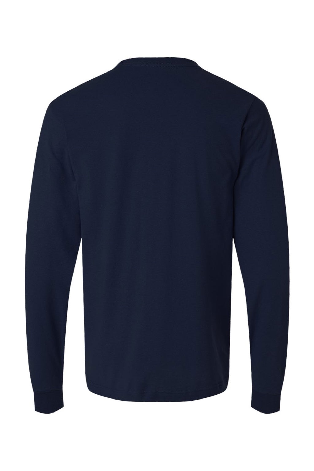 Tultex 202LS Mens Fine Jersey Long Sleeve Crewneck T-Shirt Navy Blue Flat Back