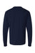 Tultex 202LS Mens Fine Jersey Long Sleeve Crewneck T-Shirt Navy Blue Flat Back