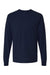 Tultex 202LS Mens Fine Jersey Long Sleeve Crewneck T-Shirt Navy Blue Flat Front