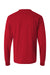 Tultex 202LS Mens Fine Jersey Long Sleeve Crewneck T-Shirt Red Flat Back