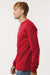 Tultex 202LS Mens Fine Jersey Long Sleeve Crewneck T-Shirt Red Model Side