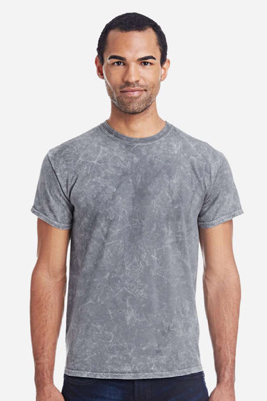 Colortone 1300 Mens Mineral Wash Short Sleeve Crewneck T-Shirt Mineral Grey Model Front