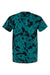 Colortone 1390 Mens Crystal Wash Short Sleeve Crewneck T-Shirt Crystal Jade Green Flat Back