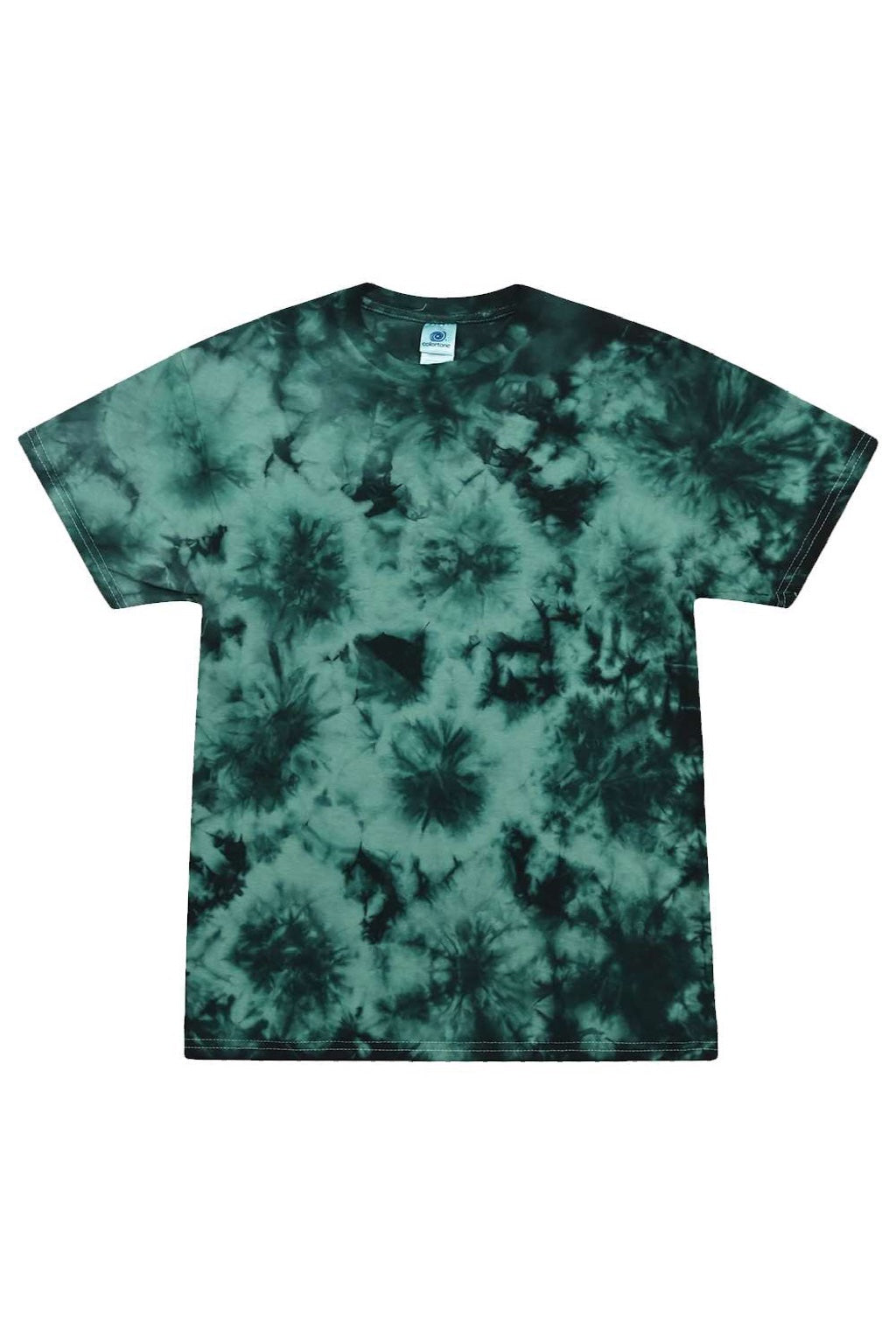 Colortone 1390 Mens Crystal Wash Short Sleeve Crewneck T-Shirt Crystal Jade Green Flat Front