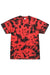 Colortone 1390 Mens Crystal Wash Short Sleeve Crewneck T-Shirt Crystal Red/Black Flat Front