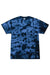 Colortone 1390 Mens Crystal Wash Short Sleeve Crewneck T-Shirt Crystal Columbia Blue/Navy Blue Flat Front