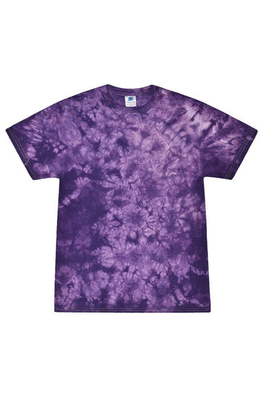 Colortone 1390 Mens Crystal Wash Short Sleeve Crewneck T-Shirt Crystal Purple Flat Front