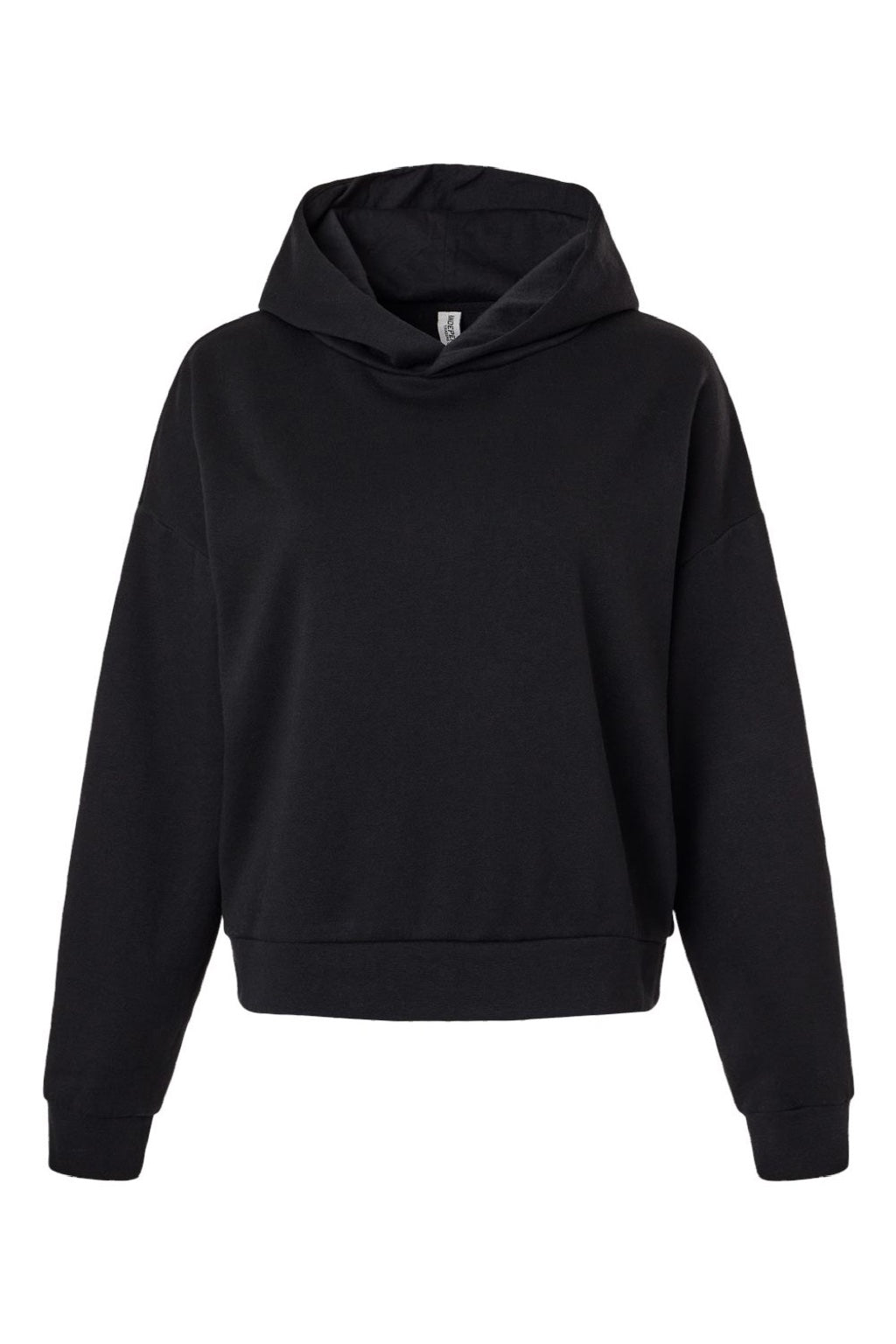 Independent Trading Company PRM2600 Womens California Wave Wash Sunday Hooded Sweatshirt Hoodie Black Flat Front