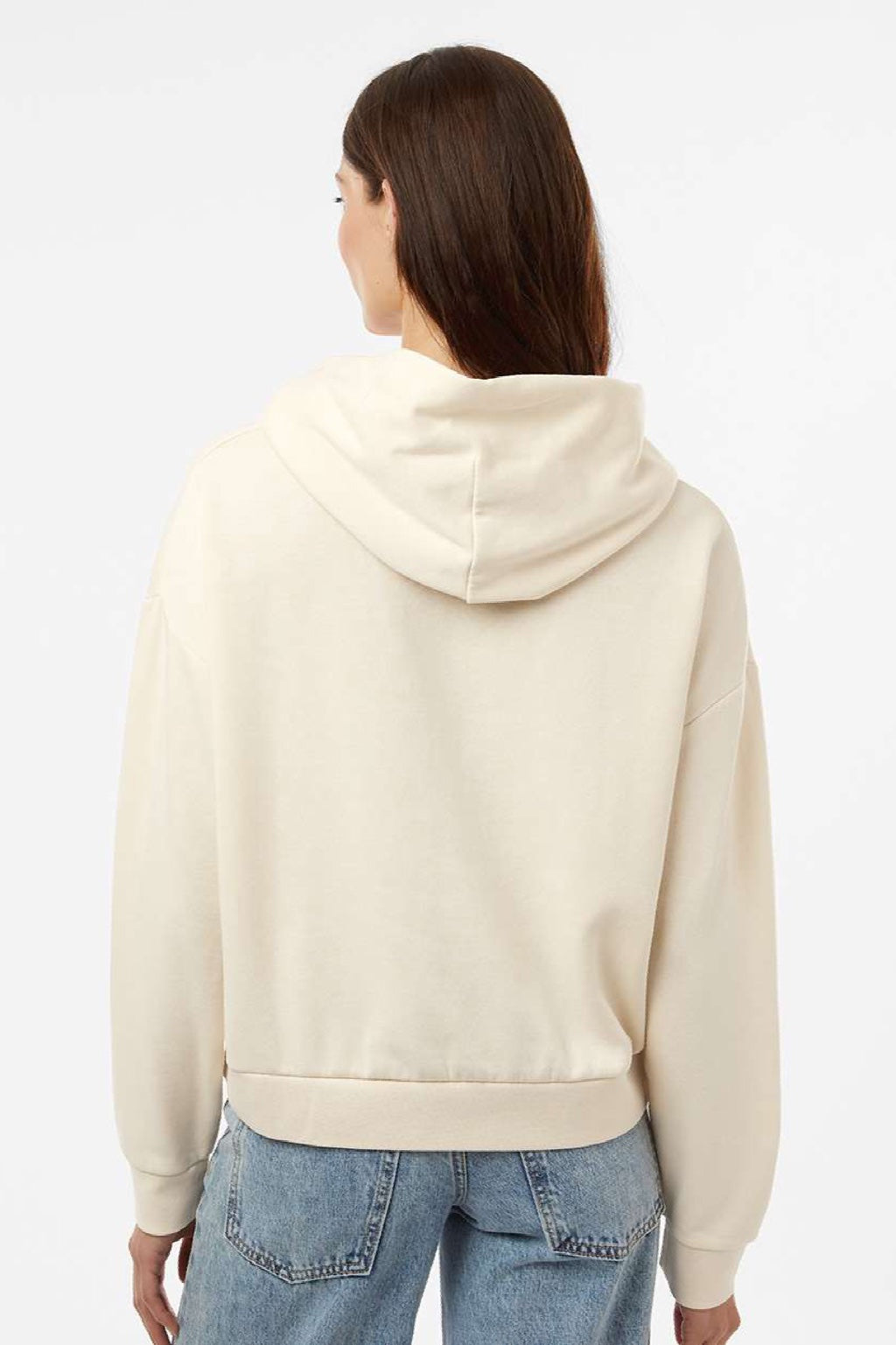 Independent Trading Company PRM2600 Womens California Wave Wash Sunday Hooded Sweatshirt Hoodie Bone Model Back