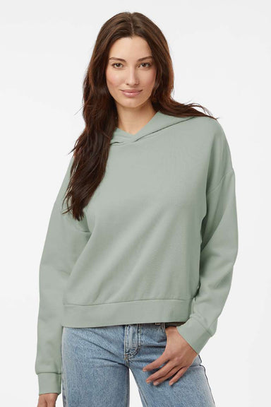 Independent Trading Company PRM2600 Womens California Wave Wash Sunday Hooded Sweatshirt Hoodie Sage Green Model Front