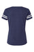 LAT 3537 Womens Fine Jersey Short Sleeve V-Neck T-Shirt Vintage True Navy Blue/Blended White Flat Back