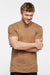 LAT 6904 Mens Bamboo Short Sleeve Crewneck T-Shirt Coyote Brown Model Front