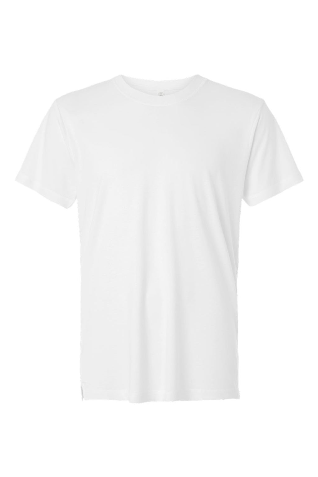 LAT 6904 Mens Bamboo Short Sleeve Crewneck T-Shirt White Flat Front