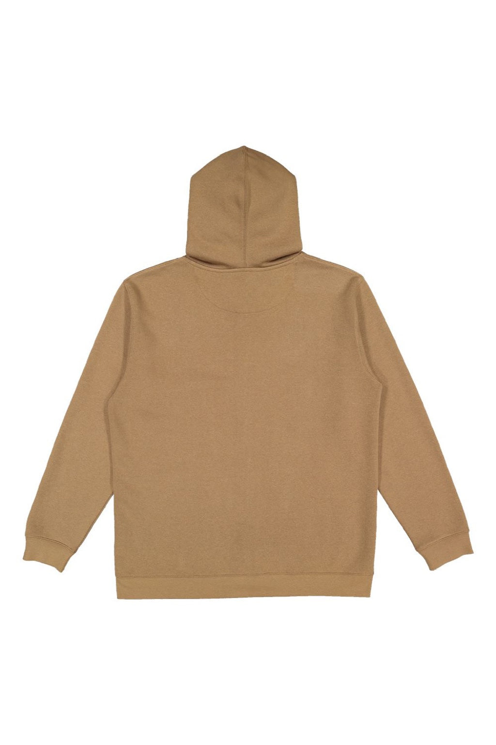 LAT 6927 Mens Fleece Full Zip Hooded Sweatshirt Hoodie w/ Pockets Coyote Brown Flat Back