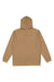 LAT 6927 Mens Fleece Full Zip Hooded Sweatshirt Hoodie w/ Pockets Coyote Brown Flat Back