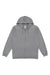 LAT 6927 Mens Fleece Full Zip Hooded Sweatshirt Hoodie w/ Pockets Heather Granite Grey Flat Front