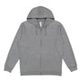 LAT Mens Fleece Full Zip Hooded Sweatshirt Hoodie w/ Pockets - Heather Granite Grey - Coming Soon