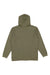 LAT 6927 Mens Fleece Full Zip Hooded Sweatshirt Hoodie w/ Pockets Military Green Flat Back