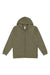 LAT 6927 Mens Fleece Full Zip Hooded Sweatshirt Hoodie w/ Pockets Military Green Flat Front