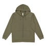 LAT Mens Fleece Full Zip Hooded Sweatshirt Hoodie w/ Pockets - Military Green - Coming Soon