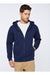 LAT 6927 Mens Fleece Full Zip Hooded Sweatshirt Hoodie w/ Pockets Navy Blue Model Front