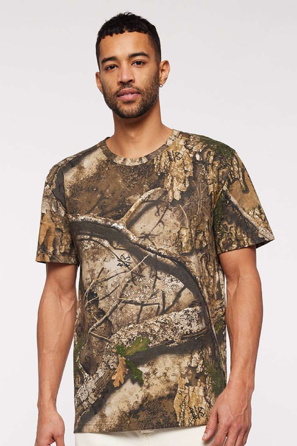 Code Five 3980 Mens Short Sleeve Crewneck T-Shirt RealTree APX Model Front