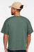 LAT 3520 Mens Relaxed Short Sleeve Crewneck T-Shirt Basil Green Model Back
