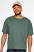 LAT 3520 Mens Relaxed Short Sleeve Crewneck T-Shirt Basil Green Model Front