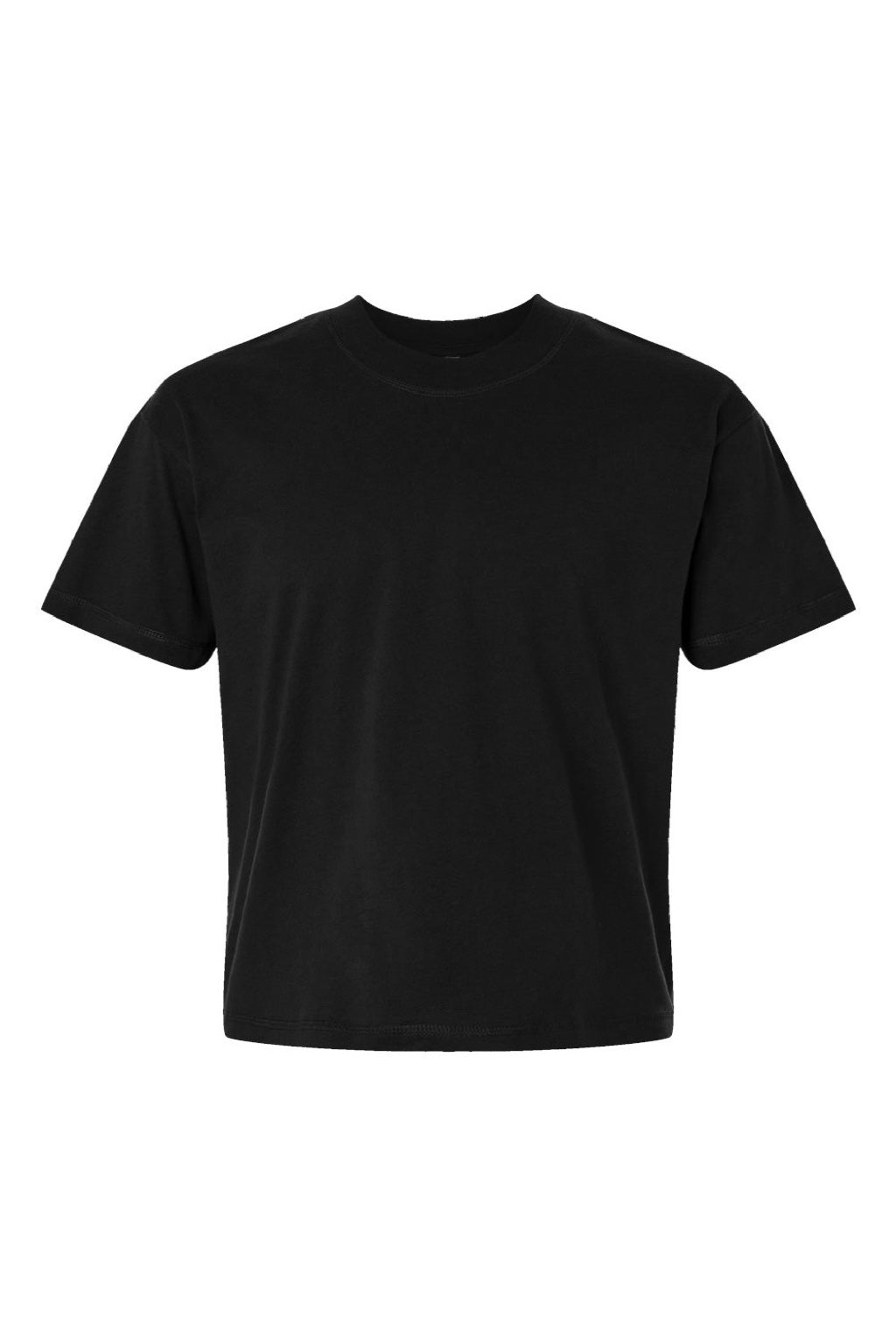 LAT 3520 Mens Relaxed Short Sleeve Crewneck T-Shirt Black Flat Front