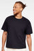 LAT 3520 Mens Relaxed Short Sleeve Crewneck T-Shirt Black Model Front