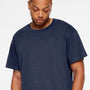 LAT Mens Relaxed Short Sleeve Crewneck T-Shirt - Denim Blue - New