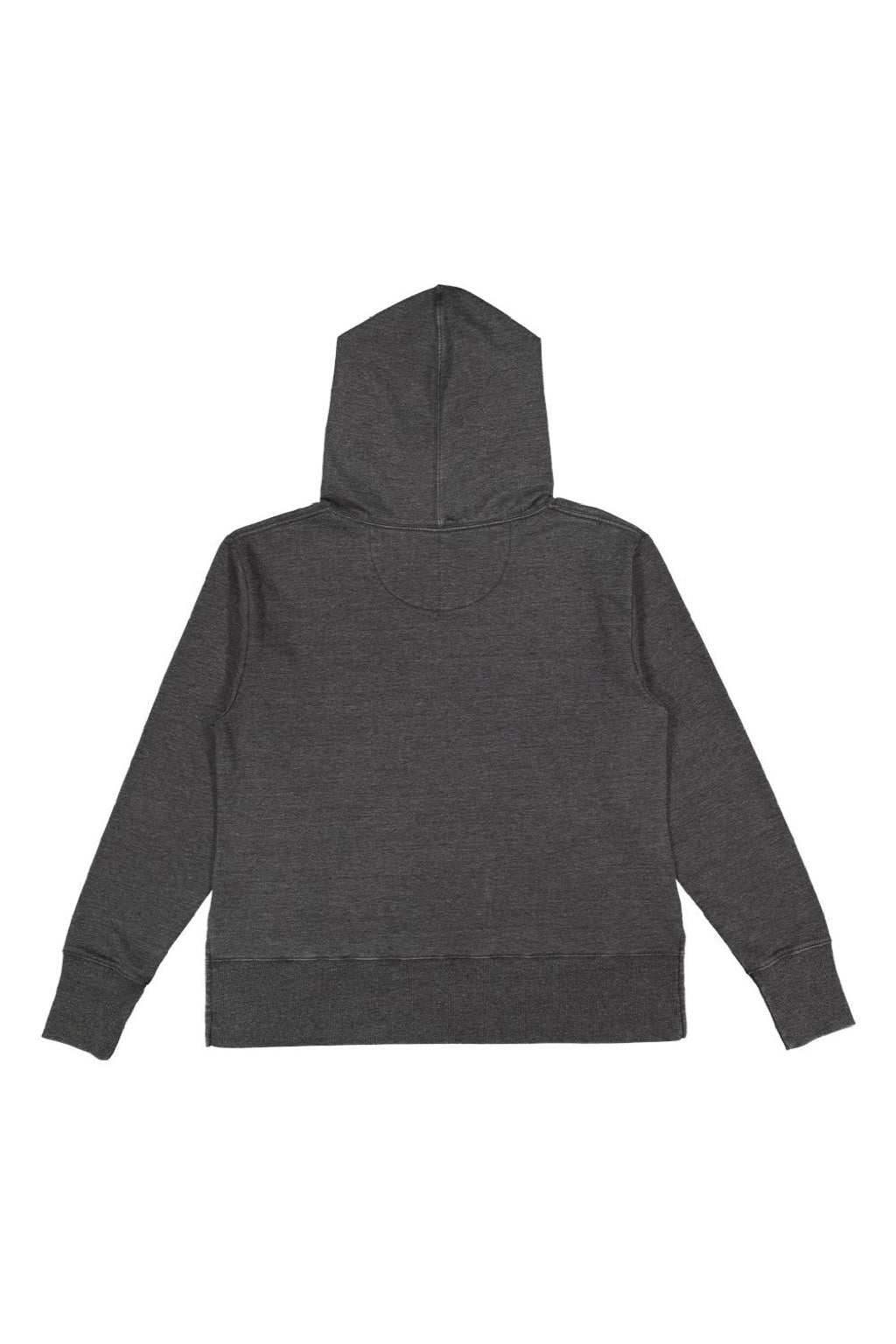 LAT 3536 Womens Vintage Wash Hooded Sweatshirt Hoodie Washed Black Flat Back