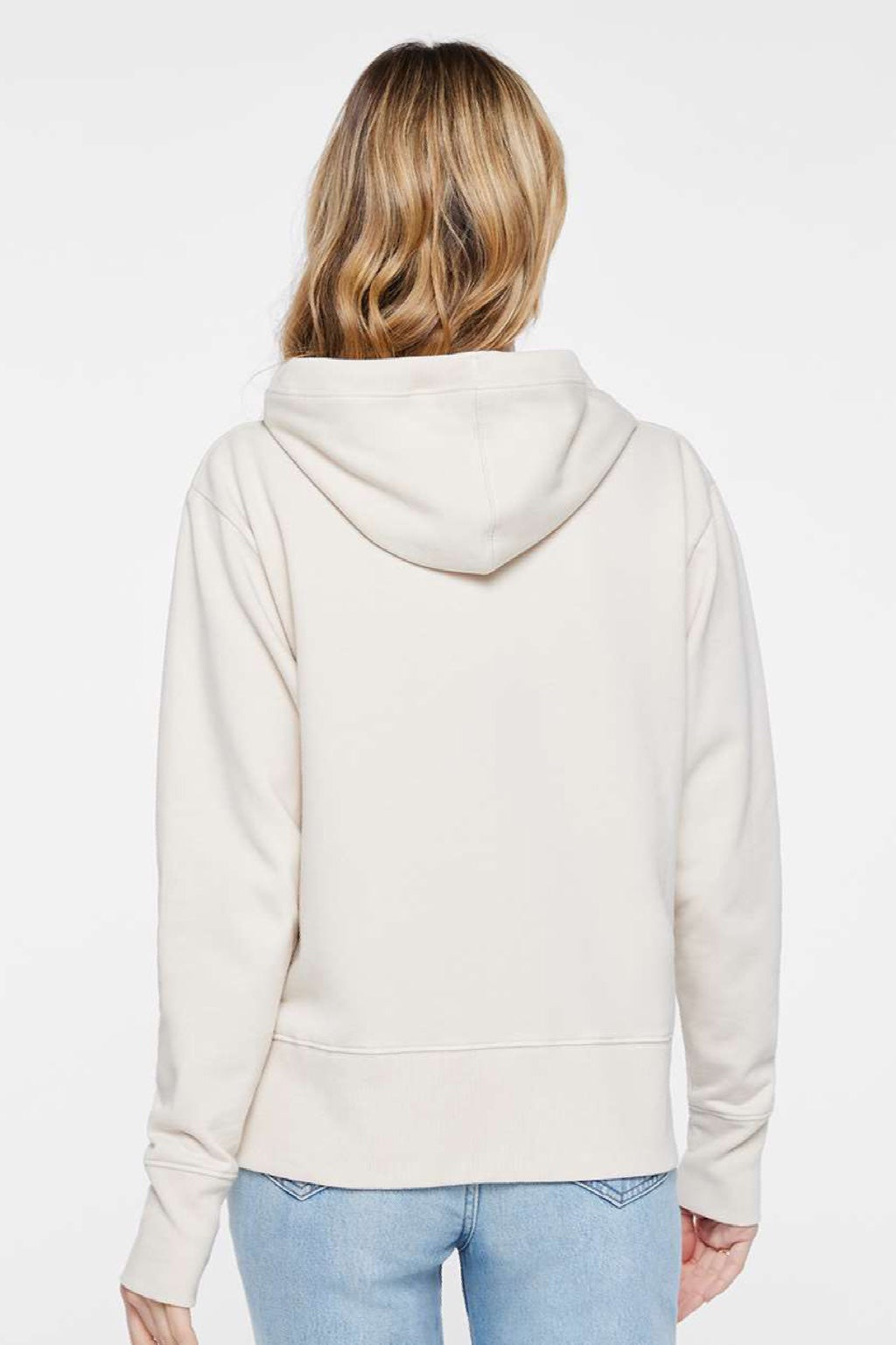LAT 3536 Womens Vintage Wash Hooded Sweatshirt Hoodie Washed Natural Model Back