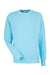 J America 8731 Mens Pigment Dyed Fleece Crewneck Sweatshirt Capri Blue Flat Front