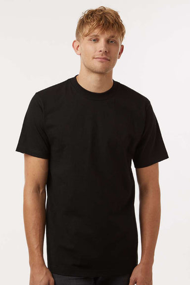 Tultex 299 Mens Street Short Sleeve Crewneck T-Shirt Black Model Front