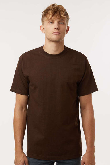 Tultex 299 Mens Street Short Sleeve Crewneck T-Shirt Brown Model Front