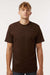 Tultex 299 Mens Street Short Sleeve Crewneck T-Shirt Brown Model Front