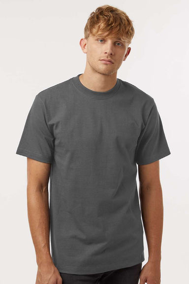 Tultex 299 Mens Street Short Sleeve Crewneck T-Shirt Charcoal Grey Model Front