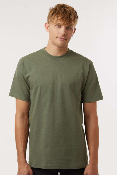 Tultex 299 Mens Street Short Sleeve Crewneck T-Shirt Military Green Model Front