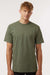 Tultex 299 Mens Street Short Sleeve Crewneck T-Shirt Military Green Model Front