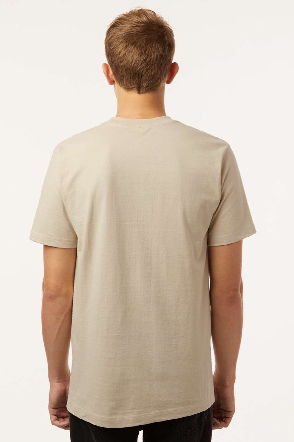 Tultex 299 Mens Street Short Sleeve Crewneck T-Shirt Sand Brown Model Back