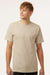 Tultex 299 Mens Street Short Sleeve Crewneck T-Shirt Sand Brown Model Front