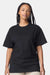 American Apparel 9001 Mens Super Heavyweight Short Sleeve Crewneck T-Shirt Black Model Front