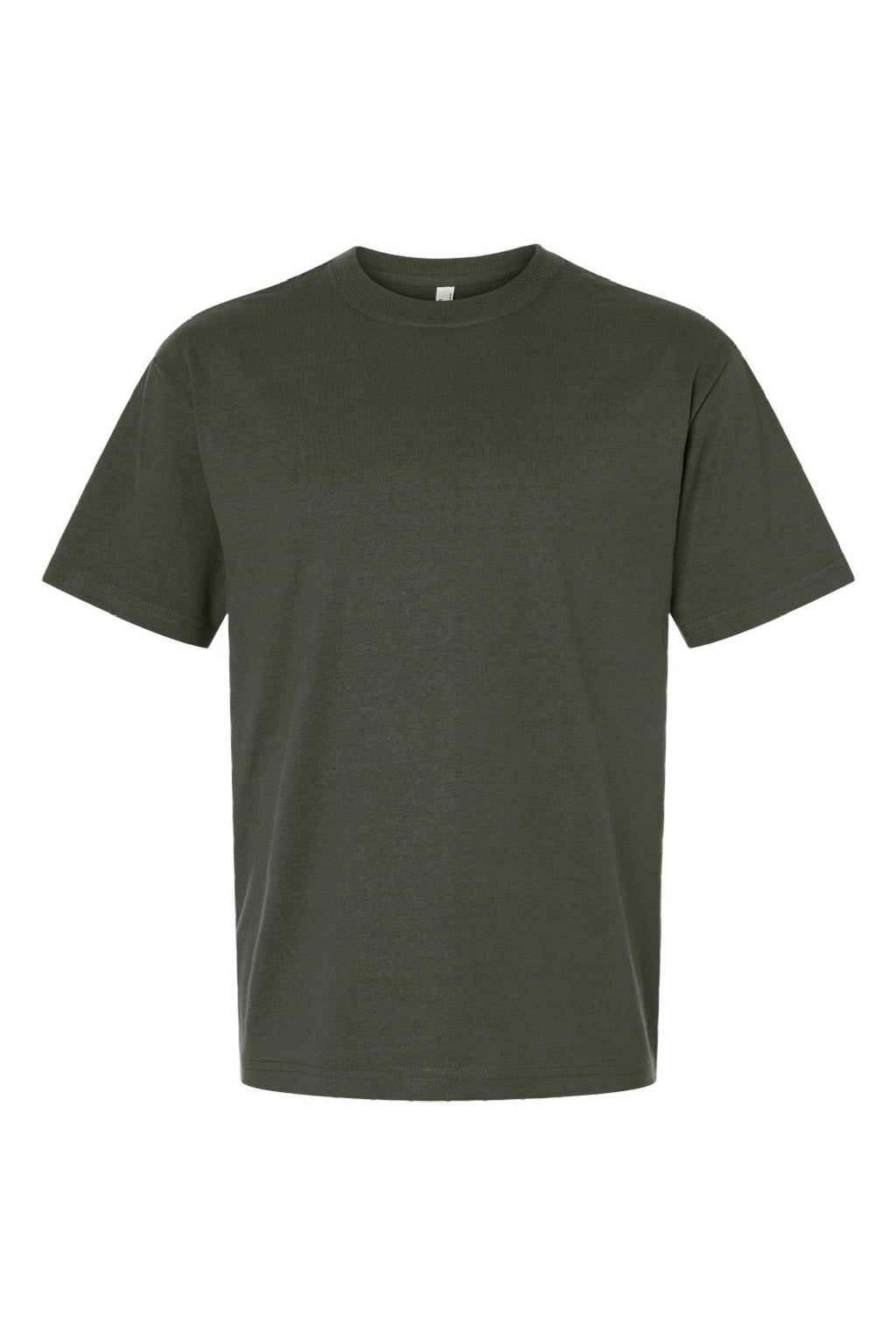 American Apparel 9001 Mens Super Heavyweight Short Sleeve Crewneck T-Shirt Lieutenant Green Flat Front