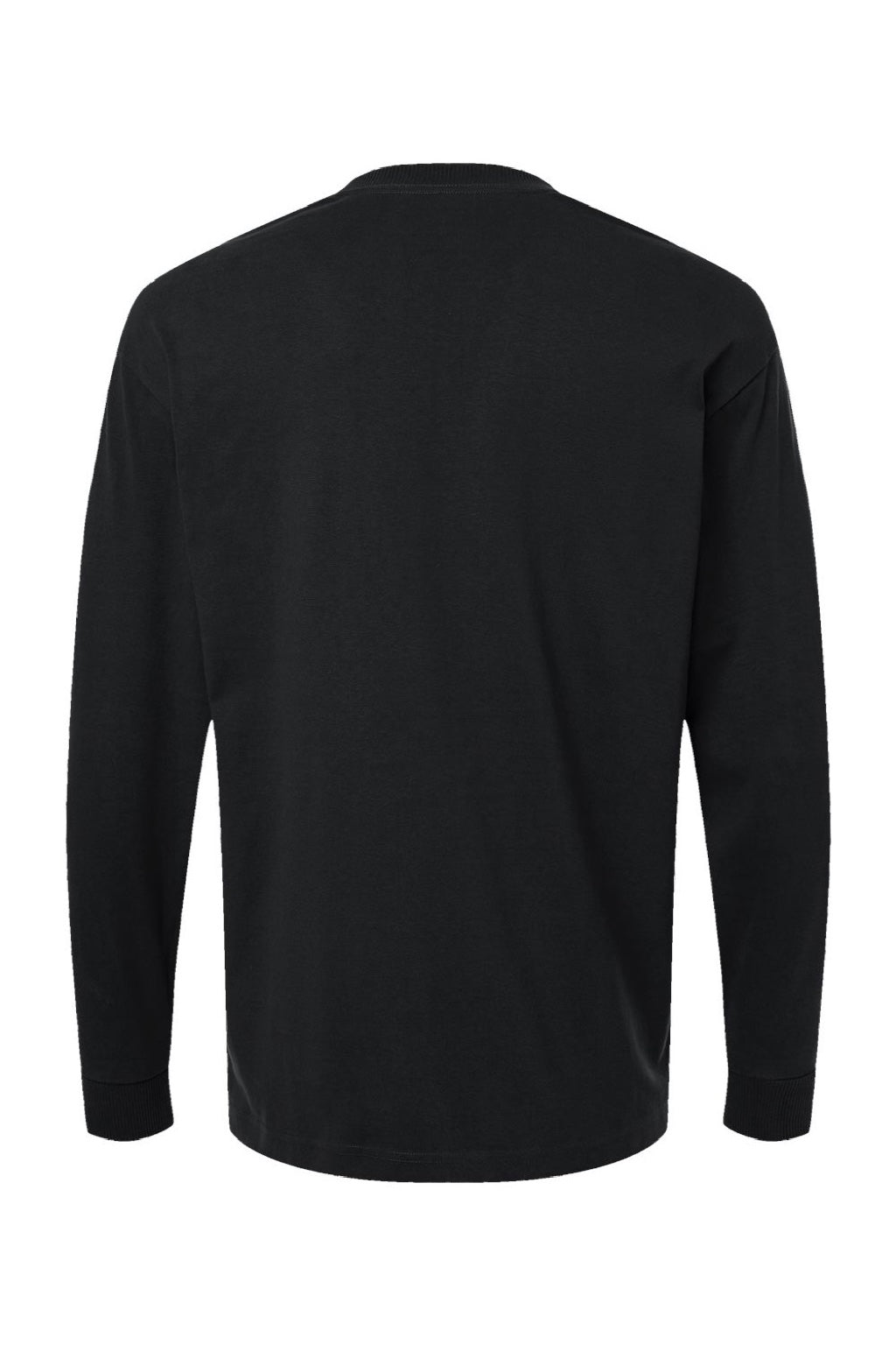 American Apparel 9410 Mens Super Heavyweight Long Sleeve T-Shirt w/ Pocket Black Flat Back