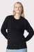 American Apparel 9410 Mens Super Heavyweight Long Sleeve T-Shirt w/ Pocket Black Model Front