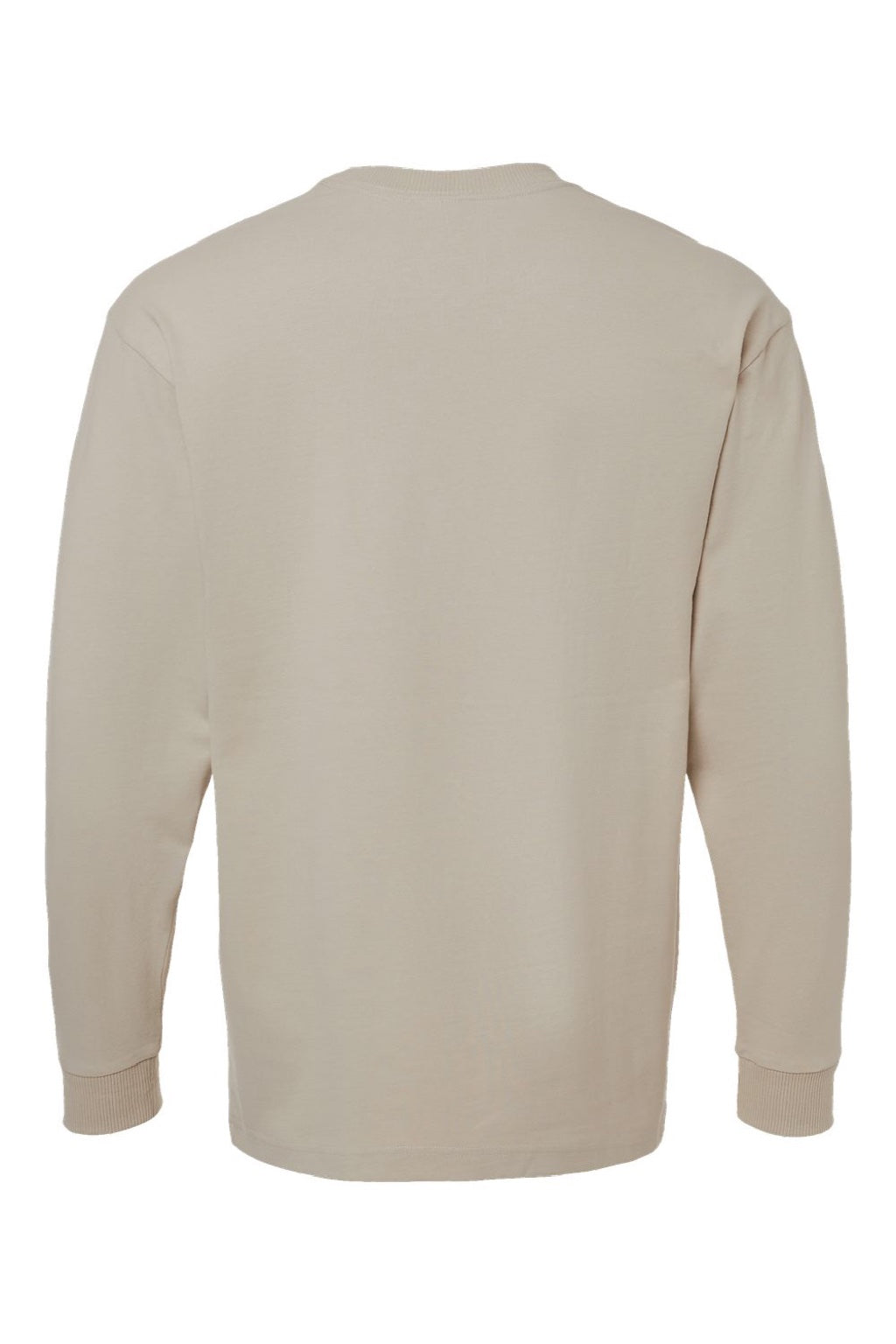 American Apparel 9410 Mens Super Heavyweight Long Sleeve T-Shirt w/ Pocket Bone Flat Back