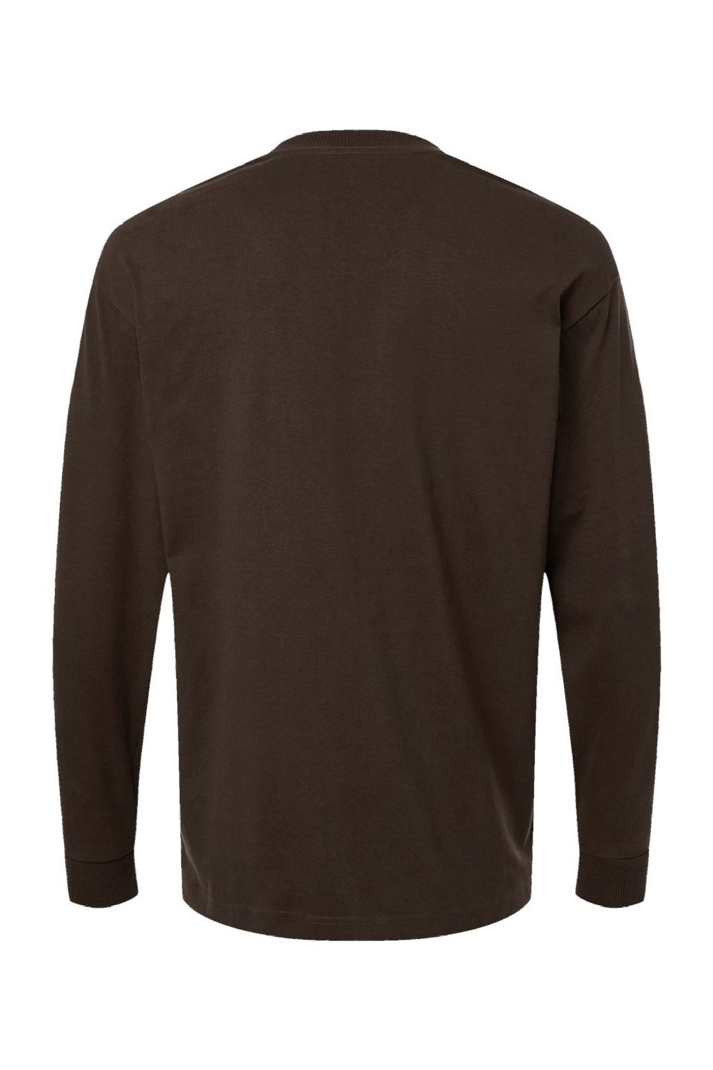 American Apparel 9410 Mens Super Heavyweight Long Sleeve T-Shirt w/ Pocket Brown Flat Back