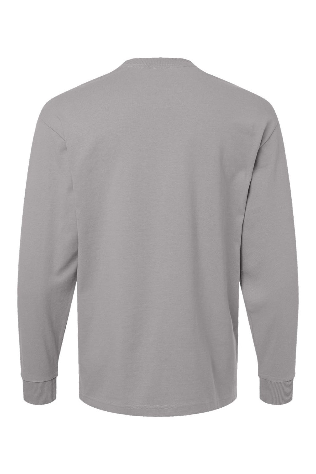 American Apparel 9410 Mens Super Heavyweight Long Sleeve T-Shirt w/ Pocket Gravel Grey Flat Back